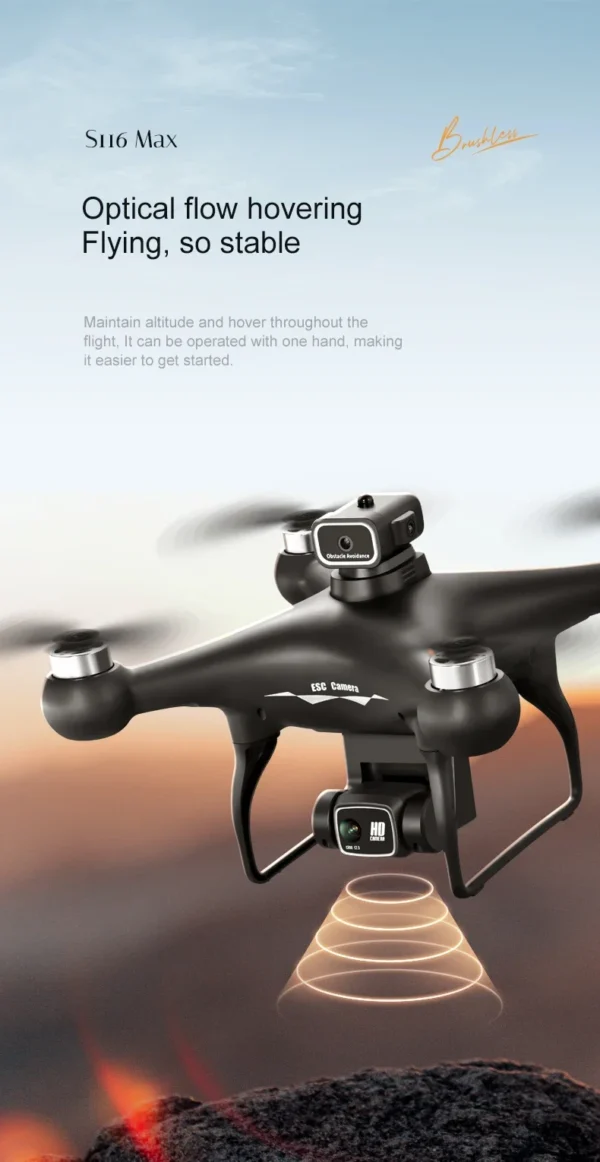 Sb3db5f99fe3146ddbbb2425c428de4dau.webp S116 MAX Drone Professional with 3 Batteries 8K Dual Camera Optical Flow Brushless 360° Obstacle Avoidance WIFI FPV RC Dron Toys