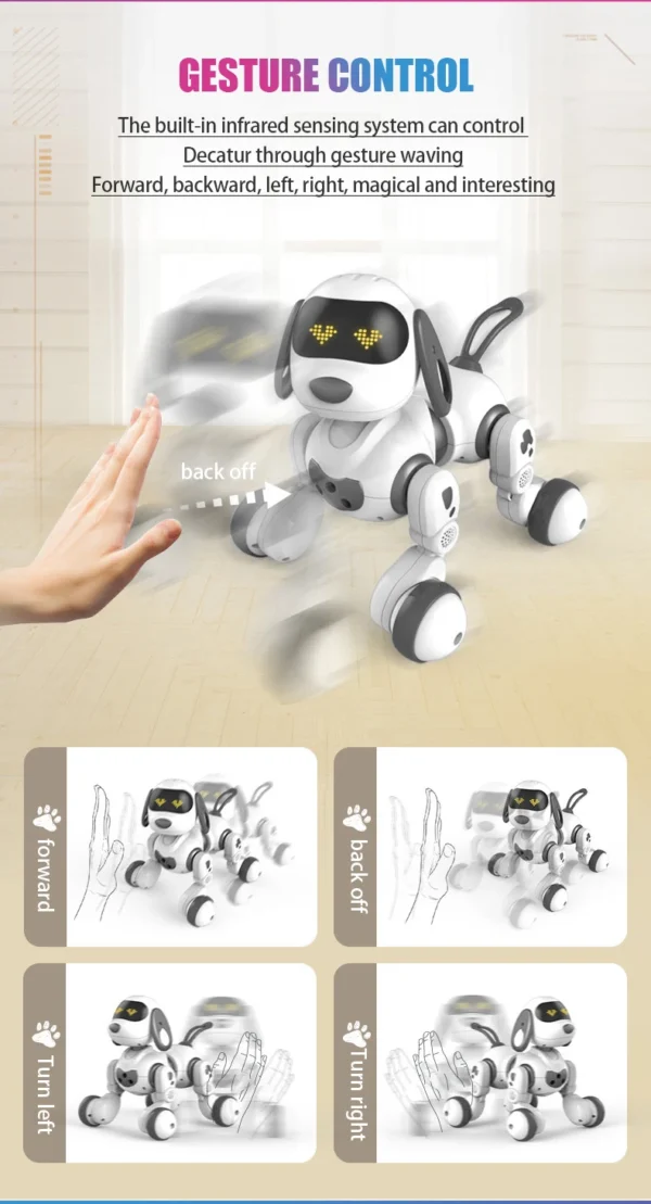 Funny RC Robot Electronic Dog Stunt Dog Voice Command Touch-sense Music Song Robot Dog for Boys Girls Children's Toys 18011