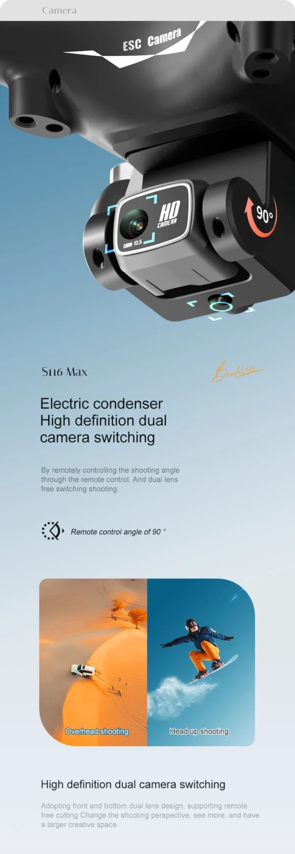 Sc3a8314ed1c44011907b295ecf044c9b8.webp S116 MAX Drone Professional with 3 Batteries 8K Dual Camera Optical Flow Brushless 360° Obstacle Avoidance WIFI FPV RC Dron Toys