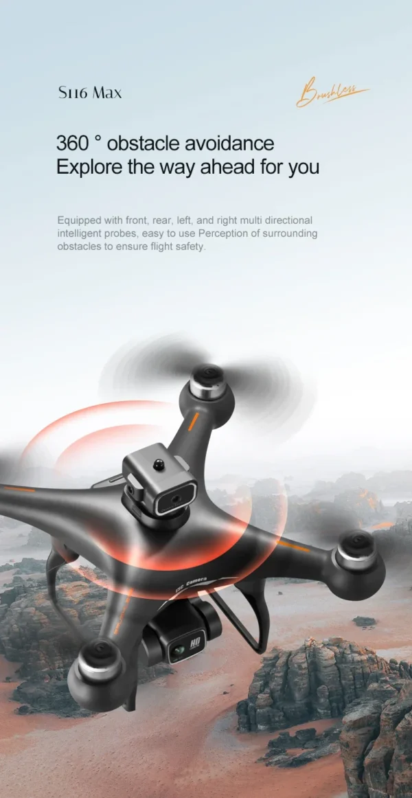 Sdce64f72bcb6438a84dcce61a89d90fcr.webp S116 MAX Drone Professional with 3 Batteries 8K Dual Camera Optical Flow Brushless 360° Obstacle Avoidance WIFI FPV RC Dron Toys