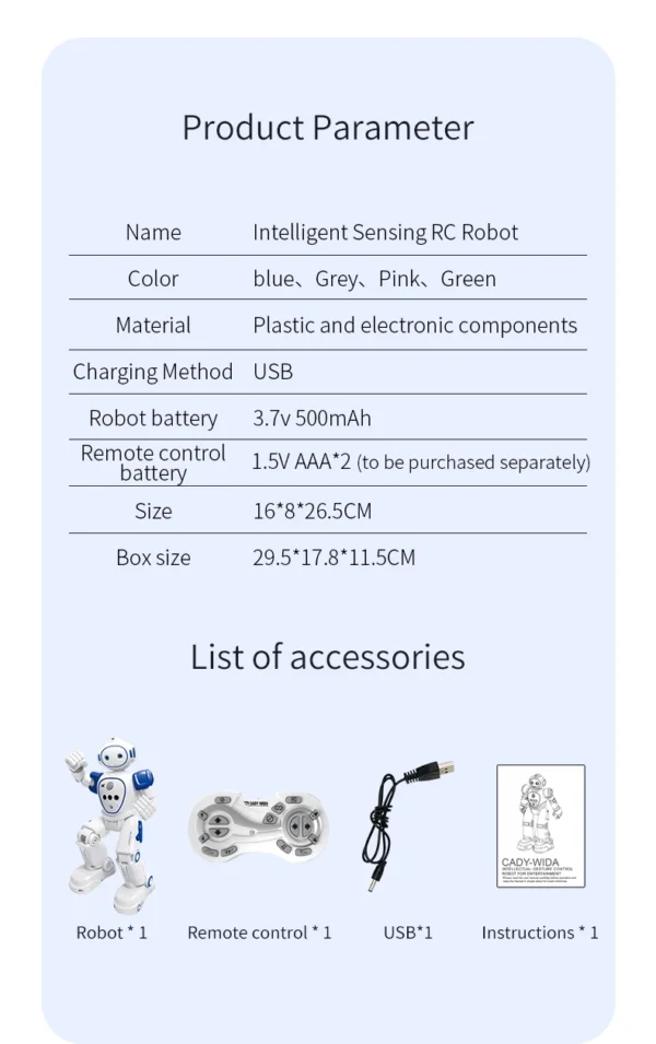 Robot Rc Emo Smart Intelligent 2.4G Infrared Sensor Wireless Dance Music Robot Remote Control Programming Robot Toys