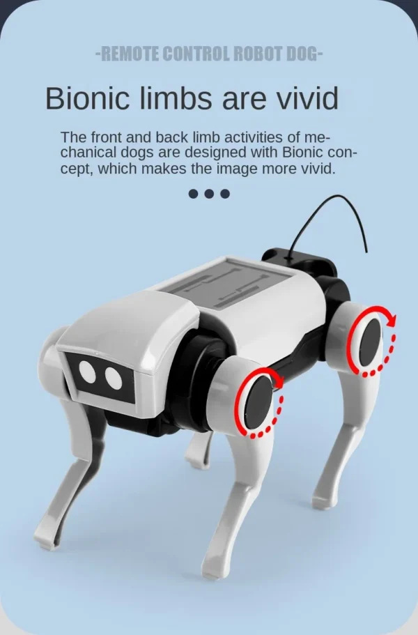 Electric Mechanical Dog RC Robot Solar Children Educational Assembly Tech DIY Puzzle Toy Bionic Smart Robot Dog Toys Gifts