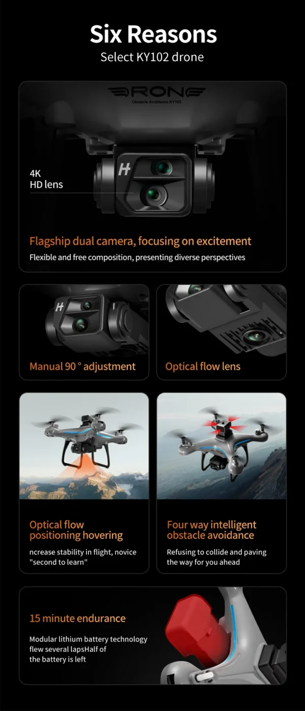 Xiaomi KY102 Drone 8K Aerial HD Professional Beauty filters Dual Camera Brushless Motor Obstacle Avoidance Optical Flow Drone