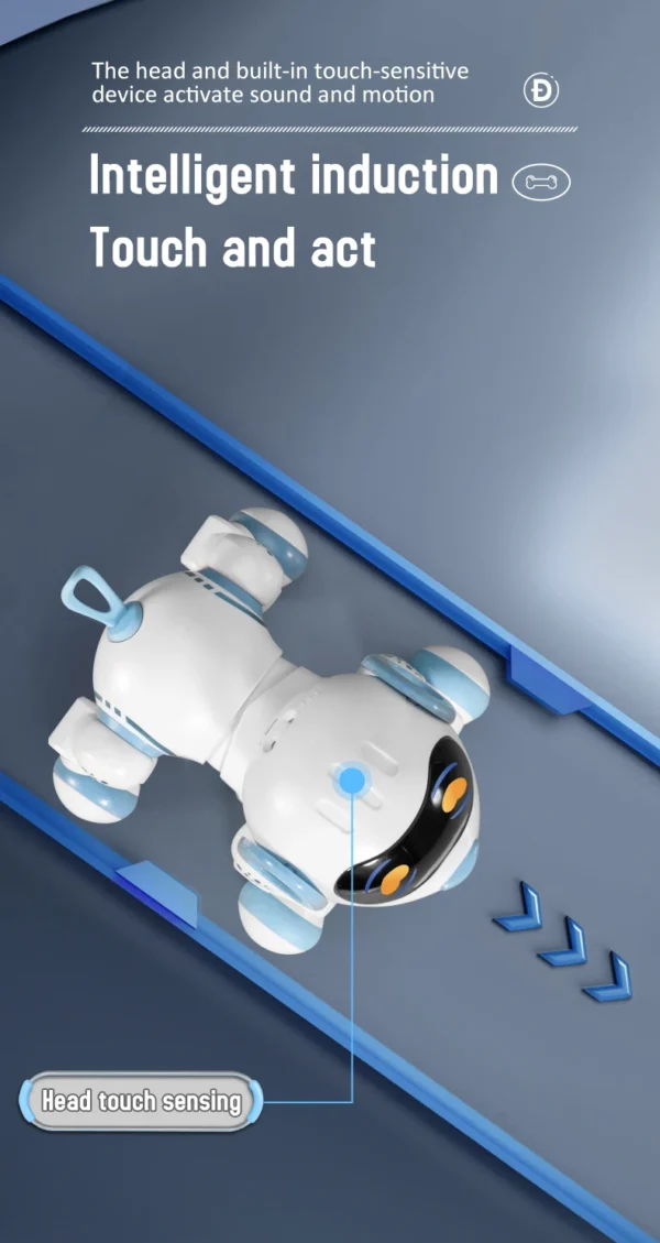 Funny RC Robot Electronic Dog Stunt Dog Voice Command Touch-sense Music Song Robot Dog for Boys Girls Children's Toys 18011