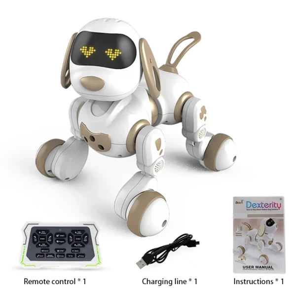 Funny RC Robot Electronic Dog Stunt Dog Voice Command Touch-sense Music Song Robot Dog for Boys Girls Children's Toys 18011