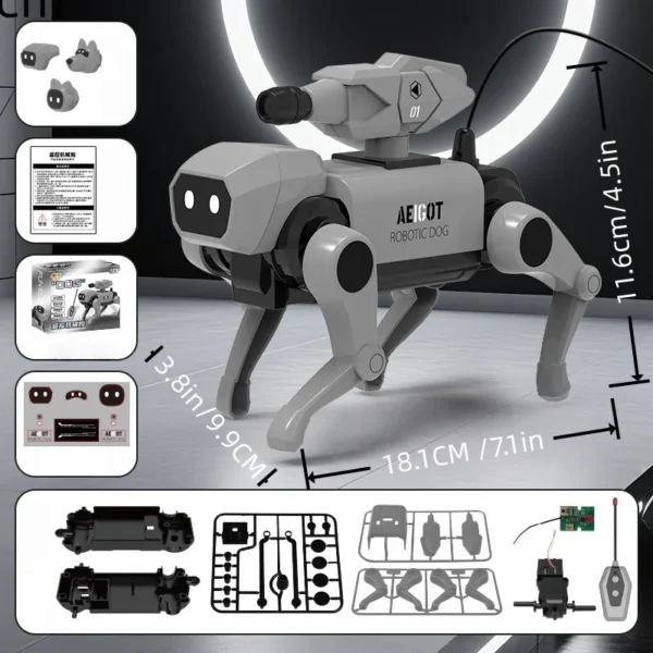Assembly Animal Model Remote Control Robot Dog - Toy Gift for Men and Women