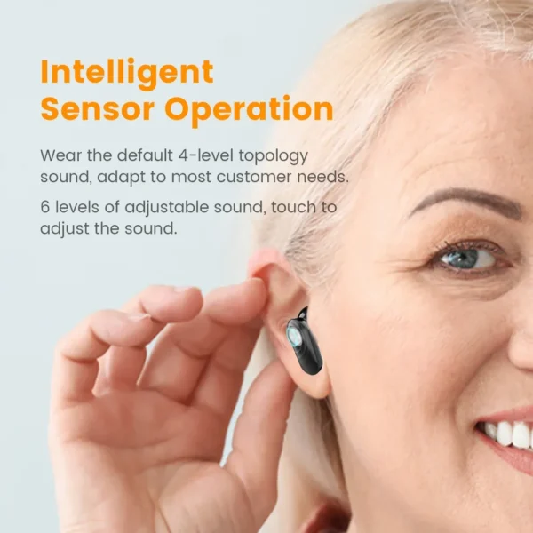 Rechargeable Hearing Aids Wireless Sound Amplifier ITE Mini Invisible Elderly Hearing Aid Headphones Deaf The Listening Device