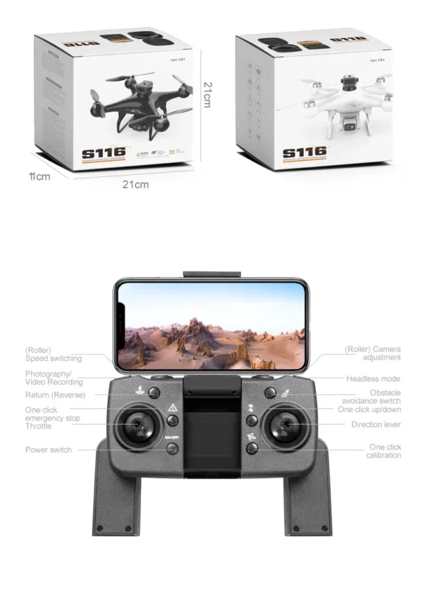 Sf5b0e46e139f447bbe29f0a8cdb29060F.webp S116 MAX Drone Professional with 3 Batteries 8K Dual Camera Optical Flow Brushless 360° Obstacle Avoidance WIFI FPV RC Dron Toys