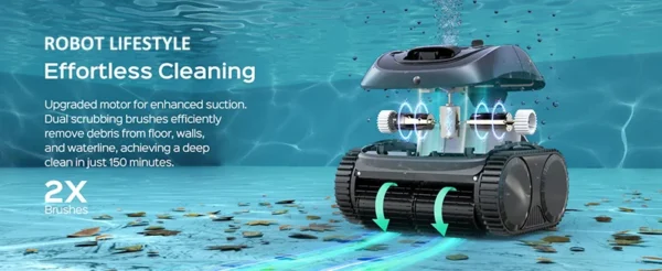 Wireless Robotic Swimming Pool Cleaner WYBOT C1 APP Control Clean Floor Wall Waterline Pools Cleaning Robot, Runing Time 120mins