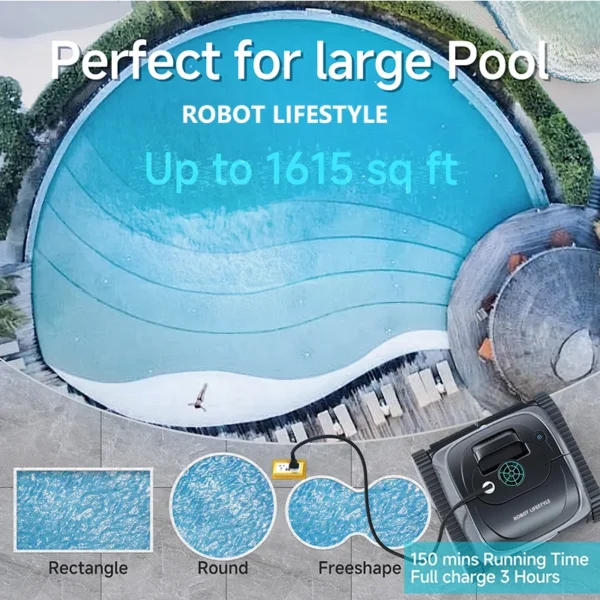 Wireless Robotic Swimming Pool Cleaner WYBOT C1 APP Control Clean Floor Wall Waterline Pools Cleaning Robot, Runing Time 120mins