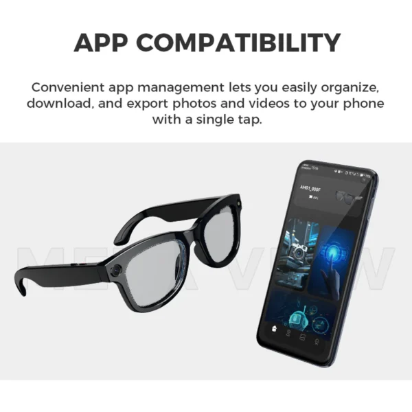 AI Smart Camera Glasses 5MP 1080P HD Camera 26 Languages Translation Music Playback Phone Calls AI Smart Glasses Bluetooth Glasses
