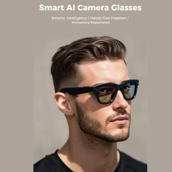 AI Smart Camera Glasses 5MP 1080P HD Camera 26 Languages Translation Music Playback Phone Calls AI Smart Glasses Bluetooth Glasses