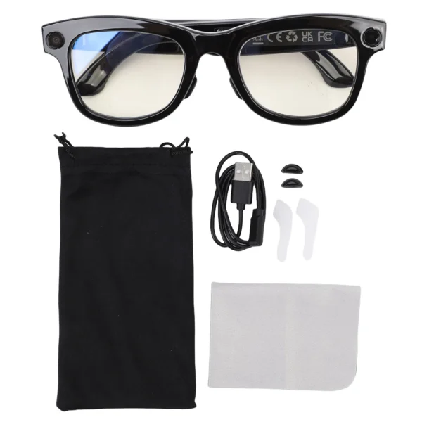 AI Smart Camera Glasses 5MP 1080P HD Camera 26 Languages Translation Music Playback Phone Calls AI Smart Glasses Bluetooth Glasses