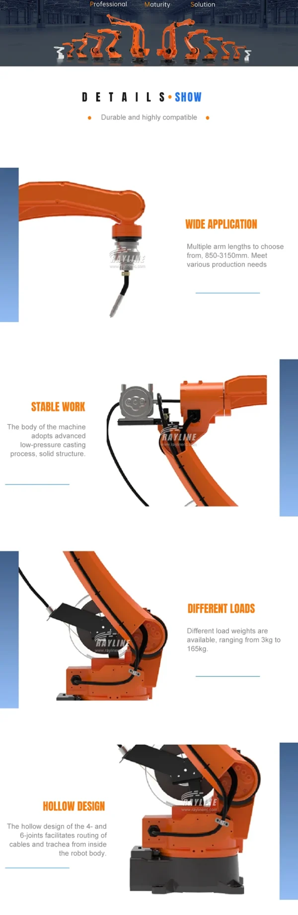 6 Axis Industrial Robot Laser Welding Arm for Manufacture Laser Weld Robotic Metal Soldering/ Cutting/Carry  for MIG MAG TIG CO2