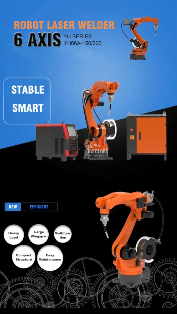 6 Axis Industrial Robot Laser Welding Arm for Manufacture Laser Weld Robotic Metal Soldering/ Cutting/Carry  for MIG MAG TIG CO2