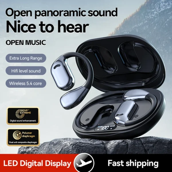 2025 New AI Translation Earbuds OWS Non In Ear Bluetooth 5.4 ENC